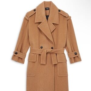 The kooples wool blend oversized belted coat